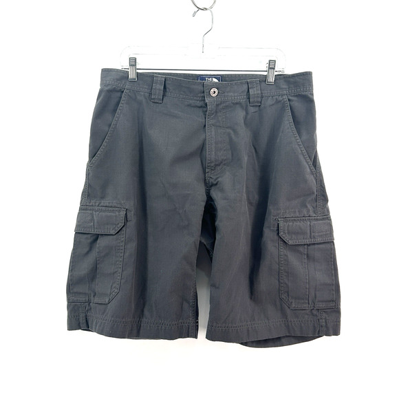 North Face Cargo Shorts Men 36 Gray 11" Inseam Flat Front Hiking Outdoor Utility - Picture 1 of 11